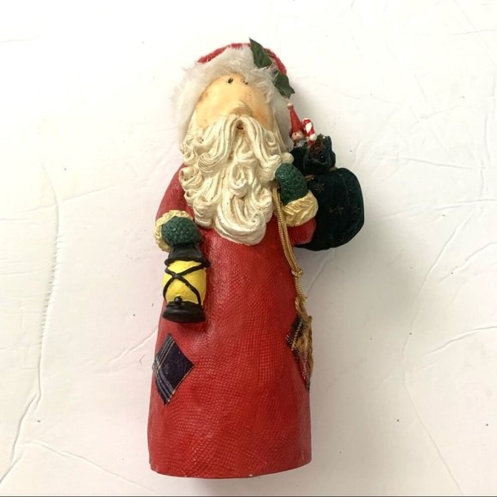 Christmas Holiday Red Plastic Santa Figurine 11 inches